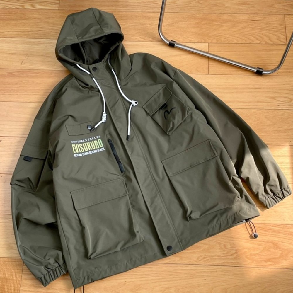 Evisu multi-pocket work jacket jacket